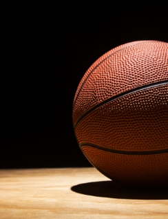 Baskeball on a court