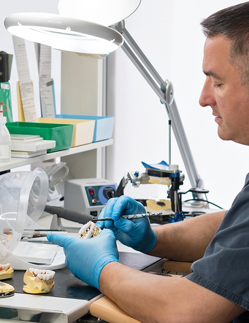 Dentist in Temple making a one-visit dental crown