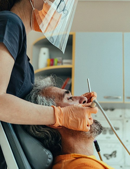 man getting tooth-colored fillings in Temple